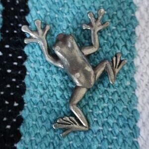 Vintage Signed Danforth Pewter Brooch Pin 1995 Tree Frog *Read